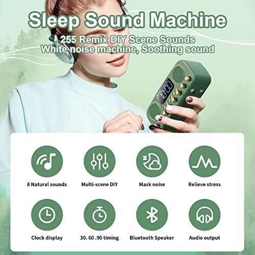 מכונת סאונד רעש לבן עם מערבל סאונד טבעי עשה זאת בעצמך 8 להתאמה אישית, מכונת סאונד לשינה עם טיימר שינה ובלוטות', טיפול