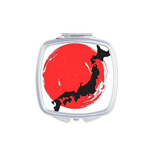 שחור מפת יפן אמנות דקו מתנת אופנה מראה נייד קומפקטי כיס איפור כפול צדדי זכוכית