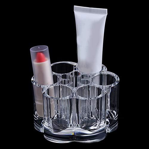 Akoak 1 חבילה שקופה אקריליק 6 חור שפתונים קופסת מברשת איפור, משמשת למברשות איפור, שפתונים, צלליות, עטים, קוסמטיקה,
