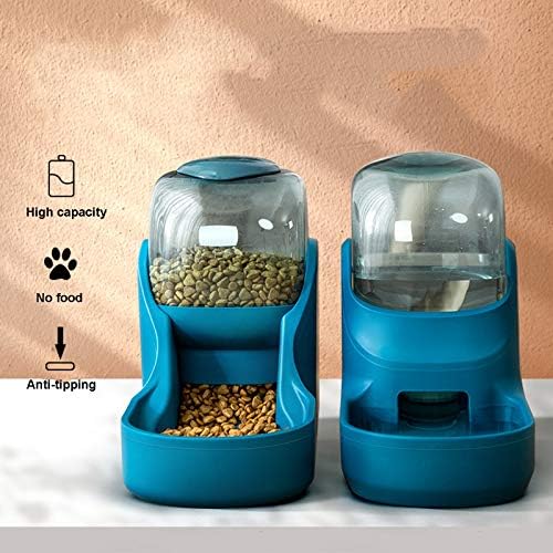טיי-מתקן מים לחיות מחמד אוטומטי, באמצעות מכשיר סיפון, בסיס מונע החלקה, יכול להכיל 3.8 ליטר מים, מתאים לכלבים/חתולים קטנים