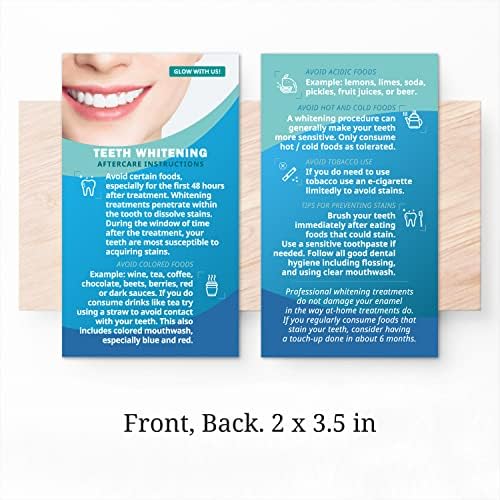 Havongki - 100 חבילה - 2 x 3.5 אינץ 'הלבנת שיניים מובחרת הוראות טיפול כרטיסים לטיפול מקצועי ציוד אספקה ​​ערכת