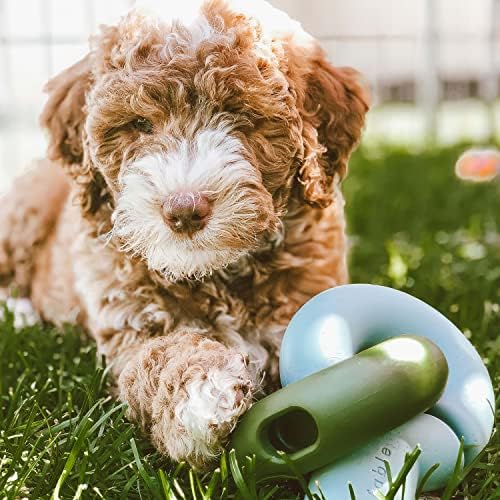 Fable הפלקון מטפל במחלוקת צעצוע של כלבים עיצוב משתלבים - 2 חלל כלב צעצוע טיפל מתקן למזון יבש וממרחים - צעצועים לטיפול