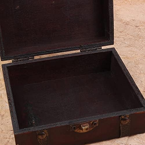 SMLJLQ שעון אחסון קופסת מתנה רטרו מנעול עץ תפוס מתנה קופסא קופסא קופסא קופסת סאנרייז מארגן מארגן אריזת תכשיטים