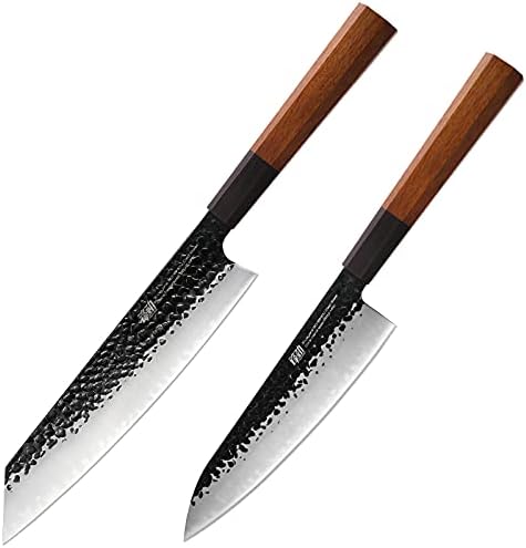 סדרת שושלת מציאת 8 סכין שף ו-9 סכין גיוטו קיריצוקה, סכיני מטבח עם ידית מתומנת מפלדה גבוהה