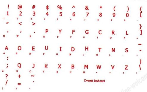 דבוז ' ק פשוטה באותיות אדומות תוויות מחשב שקופות למקלדות