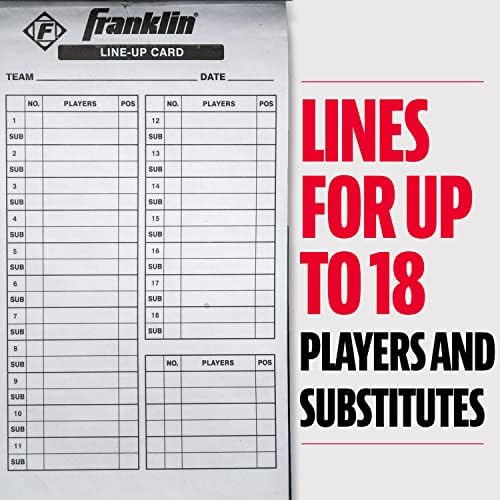 פרנקלין ספורט בייסבול + סופטבול מערך כרטיסים-25 משחק קו עד גיליונות ספר + מחזיק עבור מאמנים + מנהלים-שחור