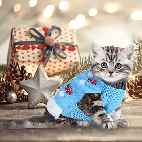 דוגיזסטייל חיית מחמד כלב חג המולד סוודרים חמוד של שלג חיה של שלג מודפס תלבושות חג המולד חורף קופצות צווארון גולף חורף