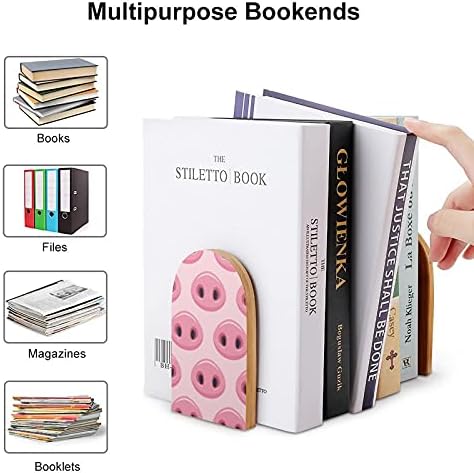 חמוד חזיר האף ספר מסתיים עבור מדפי עץ תומכי ספרים מחזיק עבור כבד ספרים מחיצת מודרני דקורטיבי 1 זוג