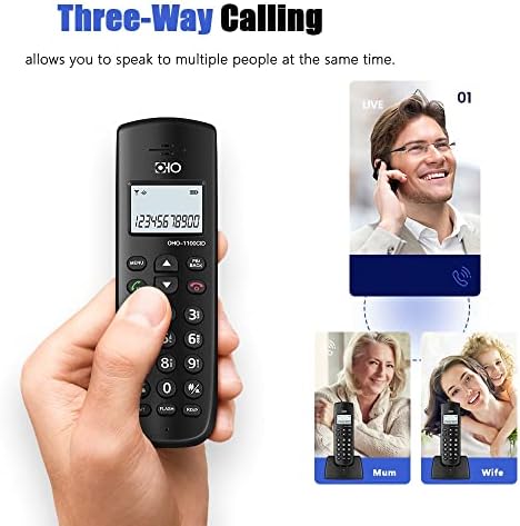 Quul 16 שפות טלפון קבוע אלחוטי דיגיטלי עם מזהה שיחה אזעקה דיבורית איל