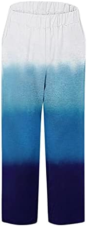 מכנסי קפרי XXBR לנשים מותניים גבוהים מותניים אלסטיים מזדמנים מכנסיים מודפסים מכנסיים קיץ עם כיסים