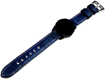 ניקסטון כחול מוברש רצועת עור אמיתית תואמת ל- Garmin Venu SQ, Venu SQ Music ו- D2 Air Smartwatches PINS PINS TOOL B20