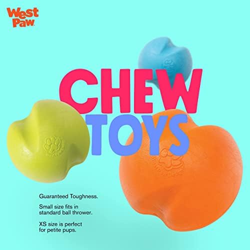 West Paw Zogoflex Jive Ball Ball Chew צעצוע-צעצועים מקפצים לכלבים, להביא, לתפוס, לעיסה, לשחק-כדורים צפים,