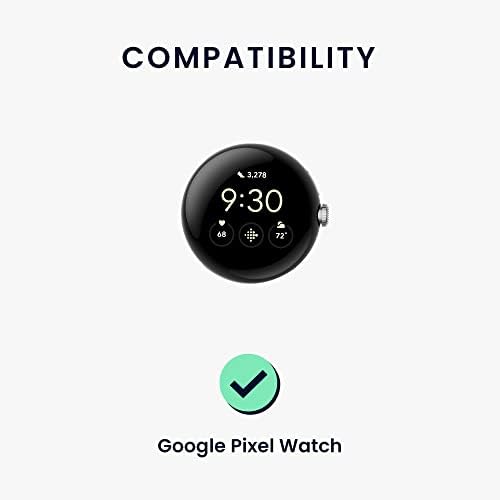 להקת שעון Kwmobile תואמת את שעון הפיקסלים של גוגל - צפייה ברצועת סיליקון להחלפת להקת - שחור