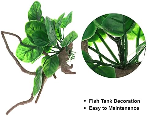 1 יחידות אקווריום פלסטיק צמחי עץ, אקווריום סימולציה פלסטיק צמחים, דגי טנק נוף צמחים דקור, ירוק, 5.51
