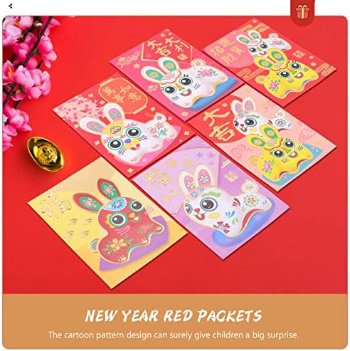 60 יחידות סיני ארנב אדום מעטפת הונג באו מתנה 2023 סיני גלגל המזלות ארנב סיני אדום מנות מזל כסף מנות לאביב פסטיבל