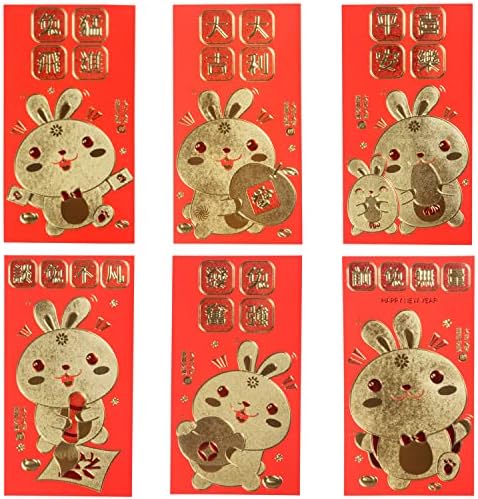 24 חתיכות סיני חדש שנה אדום מעטפות, שנה של ארנב גדול סיני הונגבאו שנה של 2023 אדום מנות מזל כסף מעטפות עבור מסיבת חתונה
