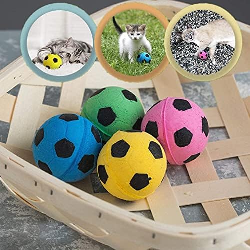 ZCX CHEW TOY חיית מחמד רכה בצבע בהיר קצף כדורגל כדורגל כדורי צעצועי כדורי כדורי כדורים, צעצועים לחתול קופצני נטול רעש, פעילות