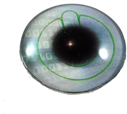 Cyberpunk Glass Eye 25 ממ 1 אינץ 'חיוור כחול ירוק טכני טכנאי לפסלי פשיטת מיסים או תכשיטים ייצור תליון מלאכה