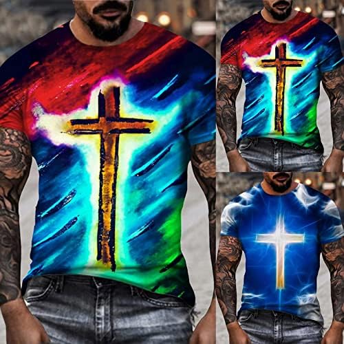 חייל ZDFER חולצות שרוול קצר לגברים, אמונה אמונה אמונה ישו ישו חוצה אימון הדפס אתלטיקה