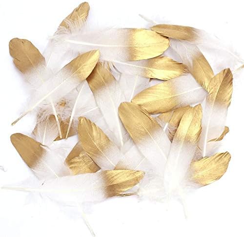 זמיהאלה גליטר זהב טבל טבעי לבן ברווז אווז נוצות דקור נוצות עבור מלאכות אביזרי חתונה קישוט פלומה