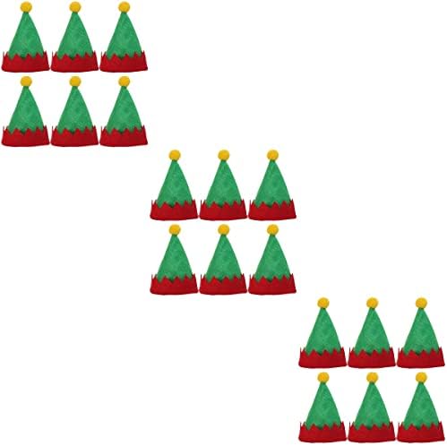 18 יחידות מיני כובעי שדון לחג המולד עיצוב כובעי סוכרייה על מקל מעצבים כובעי אריזת ממתקים לא ארוגים אספקת חג המולד לבית חנות