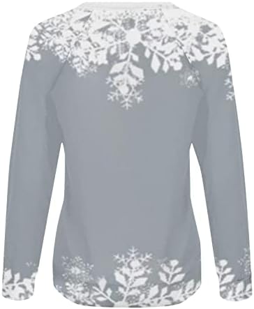 נשים של לבן חג המולד סוודרים פתית שלג חמוד איל רודולף הדפסת חולצה סתיו 2023 חידוש חג המולד סווטשירט חולצות