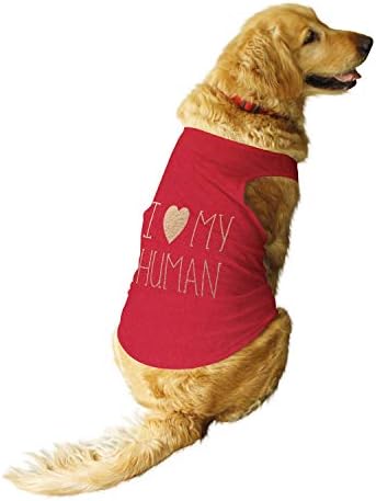 RUSE- חולצת טריקו של כלב קיץ אני אוהבת את מהדורת נייר הכסף האנושי שלי חיות מחמד מודפסות עגול צוואר עגול מיכל אפוד/טיז/לבוש/בגדים