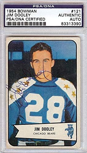 ג'ים דולי חתימה משנת 1954 כרטיס Bowman 121 שיקגו ברס PSA/DNA 83313390 - כרטיסי כדורגל עם חתימה NFL