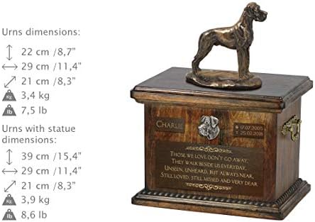 דני ענק לא חתוך, כד עבור כלב אפר זיכרון עם פסל, חיות מחמד של שם וציטוט-ארטדוג אישית
