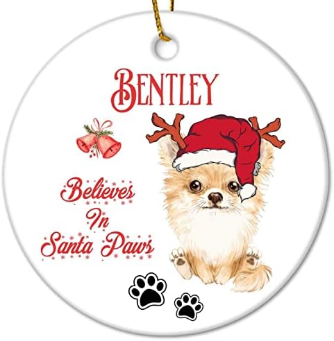 מאמין סנטה כפה אנגלית ספרינגר ספנייל כלב כלב חג המולד קרמיקה קישוט אישית כלב שם חג המולד סובלימציה קישוטי לחיות מחמד זיכרון