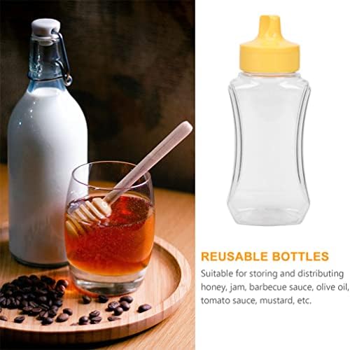 מיכל מתקן בקבוקי תבלין לסחוט זרודקו: 5 יחידות פלסטיק לסחוט להשפריץ בקבוק עם כובע עבור דבש קטשופ מנגל רטבים