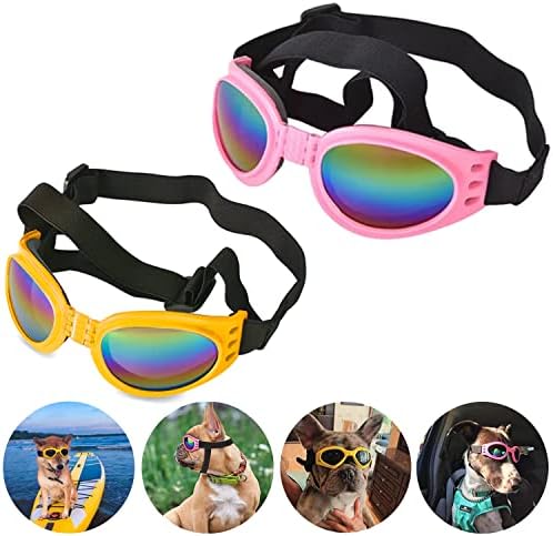 משקפי שמש של כלבים משקפי שמש לחיות מחמד מתכווננים ללבוש עיניים מתקפלים הגנה על UV משקפי שמש מקוטבים אטומים לרוח