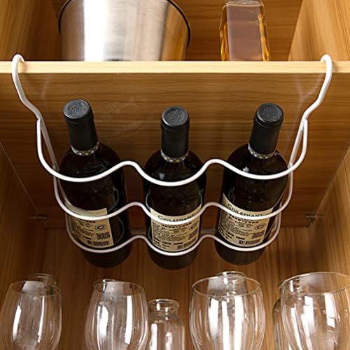 פטקאו מקרר יין מדף מקרר יין מתלה תחת ארון ארגונית באר סודה יכול מתקן מים בקבוק מחזיק ברזל ארגונית בינס שומר מקום לבית