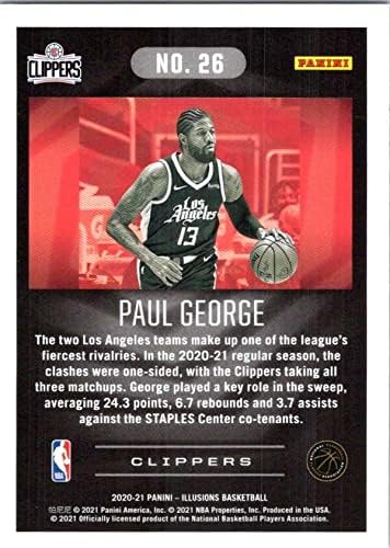 2020-21 אשליות פאניני 26 פול ג'ורג 'לוס אנג'לס קליפרס NBA כרטיס מסחר בכדורסל