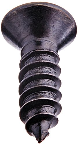 פלדת גיליון מתכת בורג, שחור תחמוצת גימור, 82 מעלות סגלגל ראש, פיליפס כונן, סוג אב, 4-24 חוט גודל, 3/8 אורך