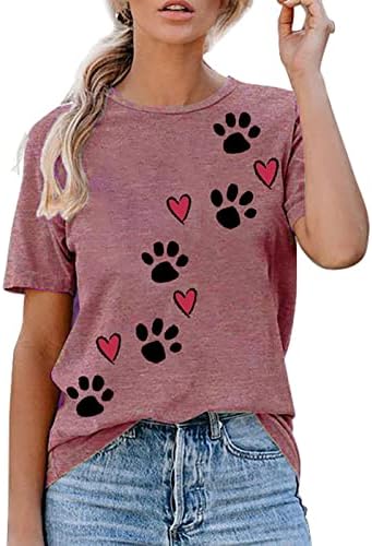 כלב vekline כפה גרפית הדפס גרפי חולצות נשים סוודר שרוול ארוך, סוודר שרוול ארוך, אהבה צמרת כלב סווטשירט