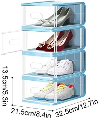 מתלה נעליים לתיבת נעליים קופסאות נעליים קופסאות אחסון נעליים מארגן מארגן דלת פלסטיק ויציב קופסאות נעליים שקופות סט של 8 מארגן