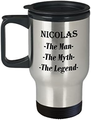NICOLAS - האיש המיתוס האגדה מתנה לספל קפה מדהים - ספל נסיעות 14oz