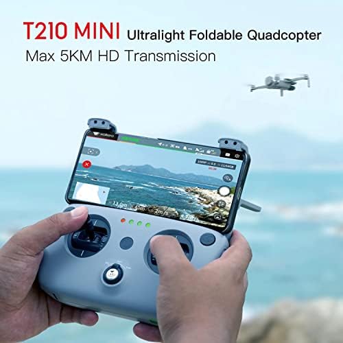 T210 Mini Drone משולב משולב זבוב עם מצלמת 4K למבוגרים, פחות מ- 249 גרם מצלמה עם 3 צירים גימבל, החזרה אוטומטית