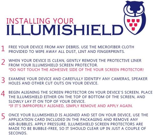 מגן מסך Illumishield התואם ל- Apple iPad 2 Clear HD Shield Anti-Bubble ו- Anti-Fingrest Pet PET סרט