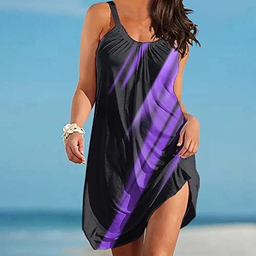 שמלת חוף שרוול קצר שמלות נשים צוואר מיני שמלת שמלת קיץ מזדמן חוף קיץ מזדמן