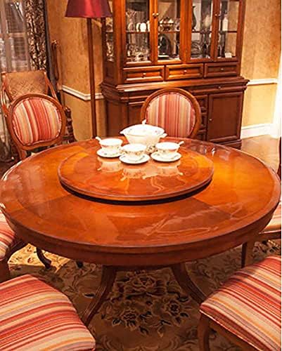 כיסוי שולחן עגול ברורה, מגן שולחן פלסטיק עגול 1 ממ עבה, שולחן PVC אטום למים, מגן עליון מעגל ויניל לשולחן קפה, שולחן פינת