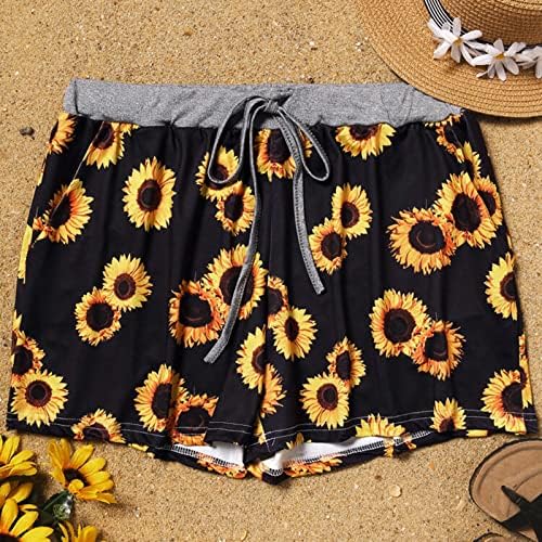מכנסיים קצרים של חוף Lcziwo לנשים מכנסי הסוואה חמודים של קיץ מזדמן מותניים אלסטיים מכנסיים קצרים קלים משקל קלים