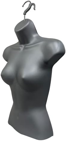 DisplayTown 2 צורת הזרקת זריקת בובה אפור נשי צורה של חצי מותניים מעוגלים בגוף גוף גוף גוף גוף עם וו תלוי בלבד,