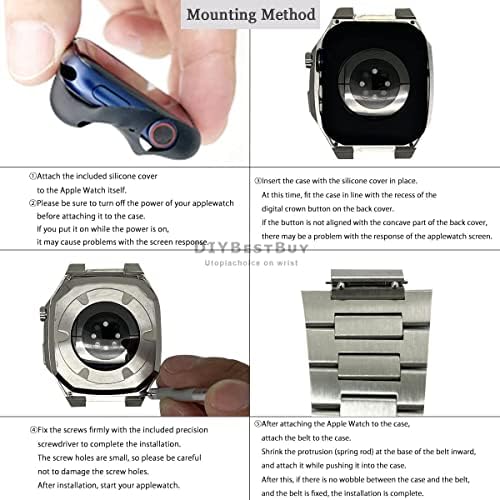 ערכת שינוי יוקרה של CNHKAU עבור Apple Watch Case Band 45 ממ 41 ממ/40 ממ 44 ממ Mod Metal Watch Case עבור IWatch