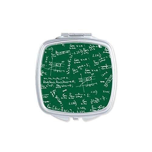 ירוק ליטים מתמטי נוסחאות מראה נייד קומפקטי כיס איפור דו צדדי זכוכית