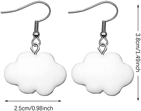 טיאנבאנגשי יצירתי ייחודי בעבודת יד קל משקל יפה לבן עננים עגילי מצחיק שרף ענן להתנדנד זרוק עגילים לנשים בנות