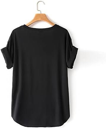 חולצות טי שרוול ארוכות לנשים חולצות נשים בסיס חולצות חורשות חולצות סוודר שרוול קצר o שרוול ארוך