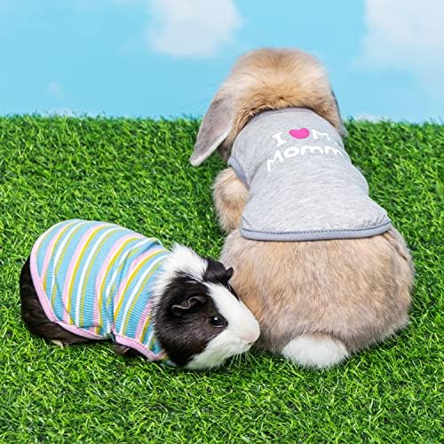 בגדי חזיר של אלוזאמו גינאה - 2 חבילות בגדי אפוד קטנים חמודים לחיות חמוד לארנב עכברוש צ'ינצ'ילה חמוסת חתלתול צ'יוואווה