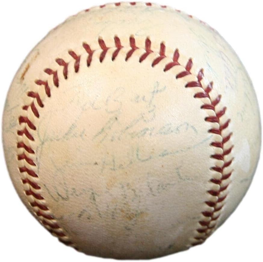ג'קי רובינסון 1955 צוות ברוקלין דודג'רס חתם בייסבול 26 חתימות JSA - כדורי בייסבול עם חתימה